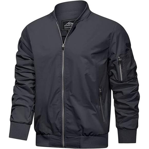COPY - Men's Slim Fit Lightweight Softshell Flight Bomber Jacket Spring Fall Co…